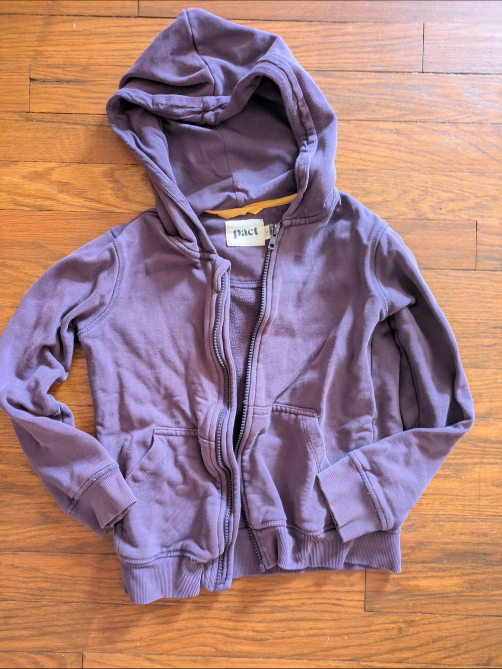 Pact Organic Cotton Kids' Purple Zip Hoodie 6-7